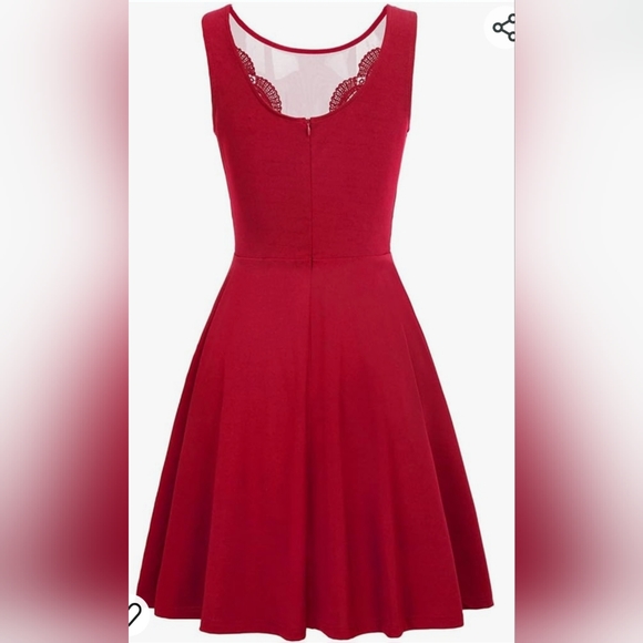 GRACE KARIN Women Red Sleeveless Lace V-Neck A Line Party Dress, NWT, Size S - Picture 3 of 9